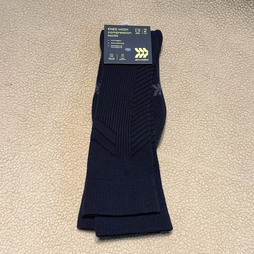 all in motion Knee-high Compression Socks for Men 2pack shoe size 6-12